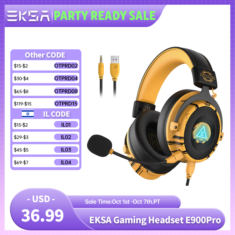 EKSA E900 Pro Gaming Headphone - Wired Earphone Lightning 评论和价格